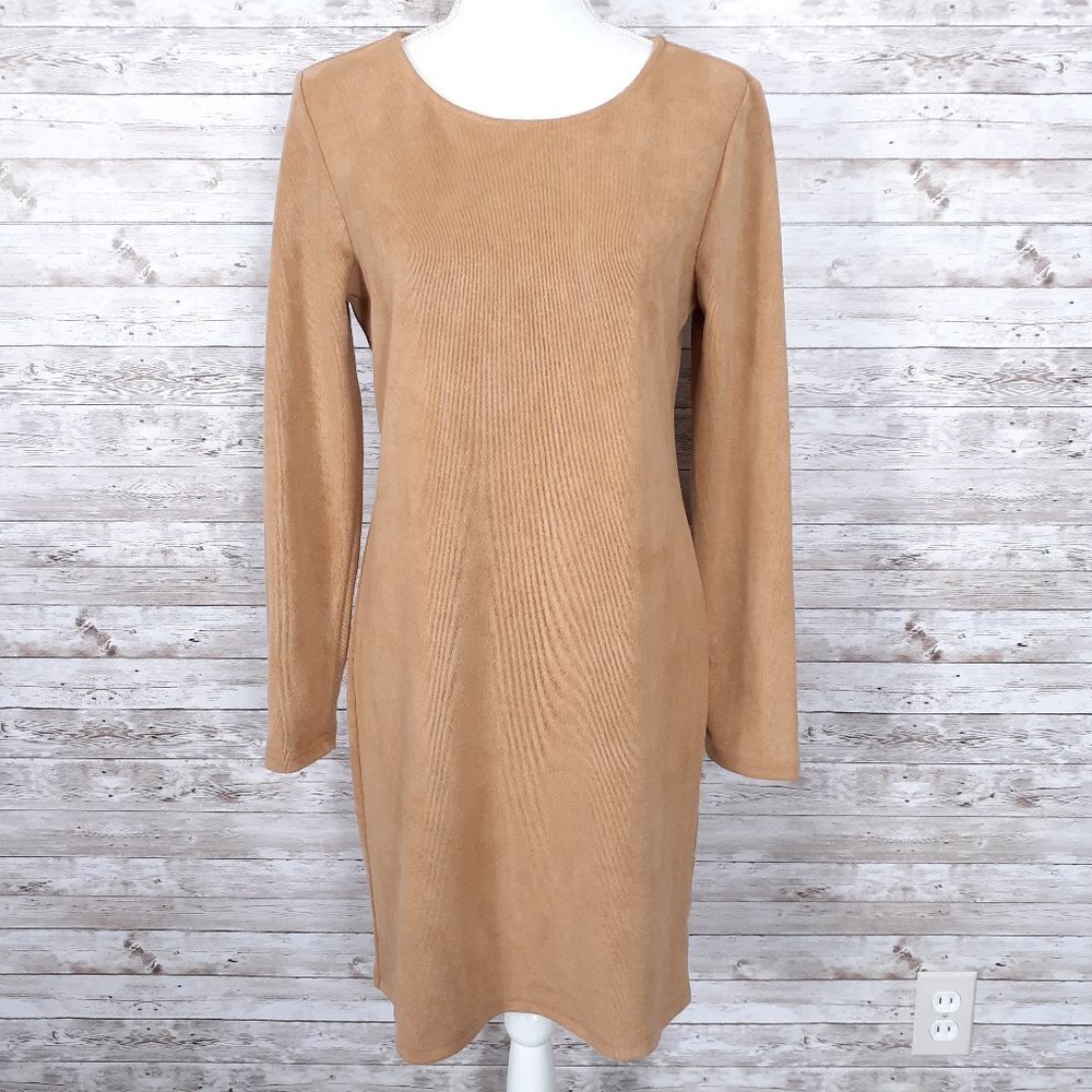 BB Dakota Steve Madden Dress L Faux Suede Cinnamon 977